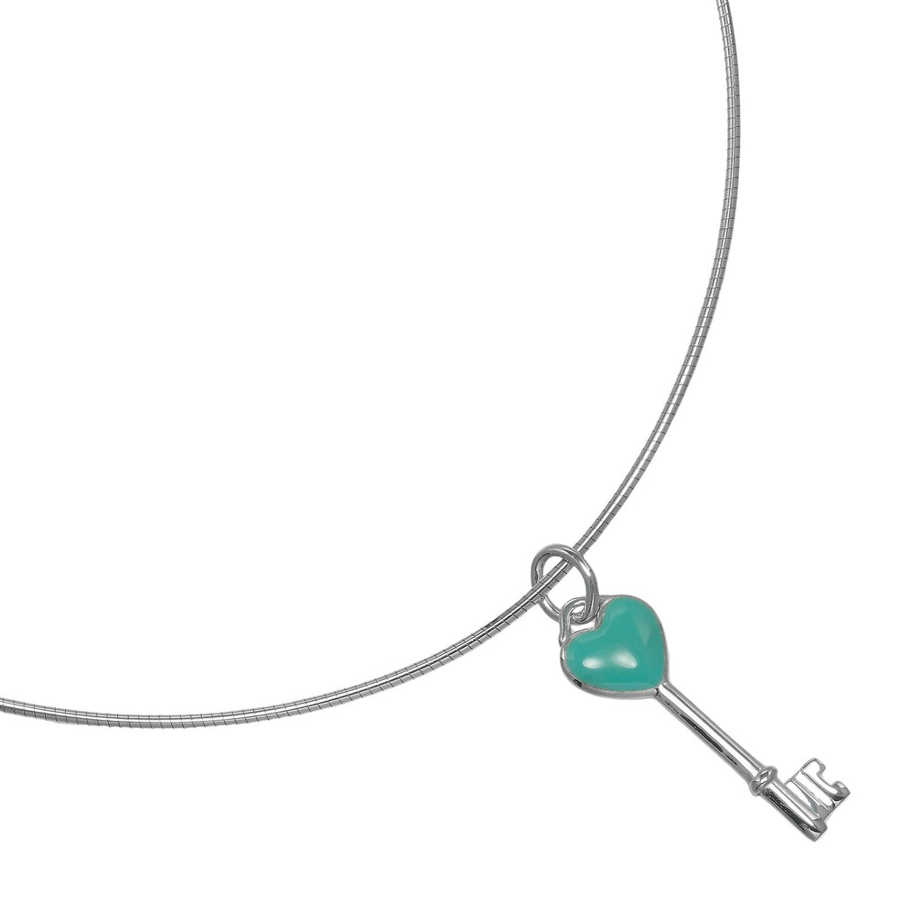 Tiffany Co Heart Key Necklace Choker Sterling Silver